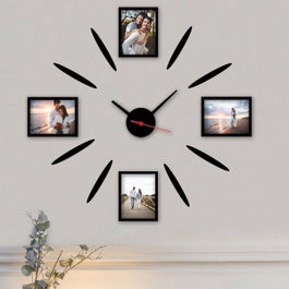 Wallity Reloj Decorativo SCS06 de MDF 50 x 50 cm para Decoración del Hogar Elegante y Sofisticada
